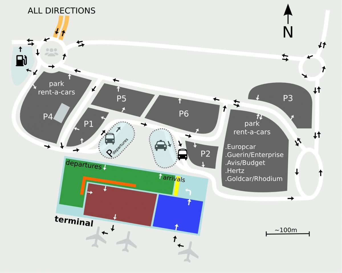Sevilla letališče zemljevid