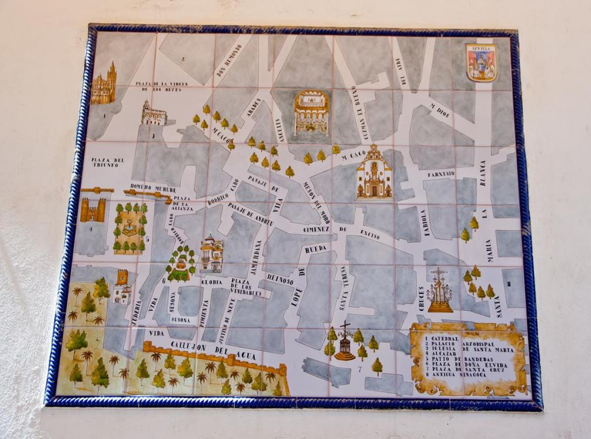 zemljevid židovski četrti Sevilli