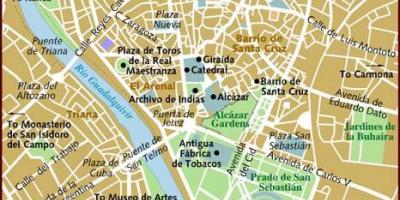 Zemljevid Sevilli soseskah