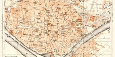 Zemljevid starega mesta Sevilla, španija