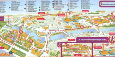Turistični ulici zemljevid Sevilli